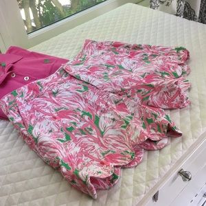 Lily Pulitzer flamingo buttercup shorts. EUC